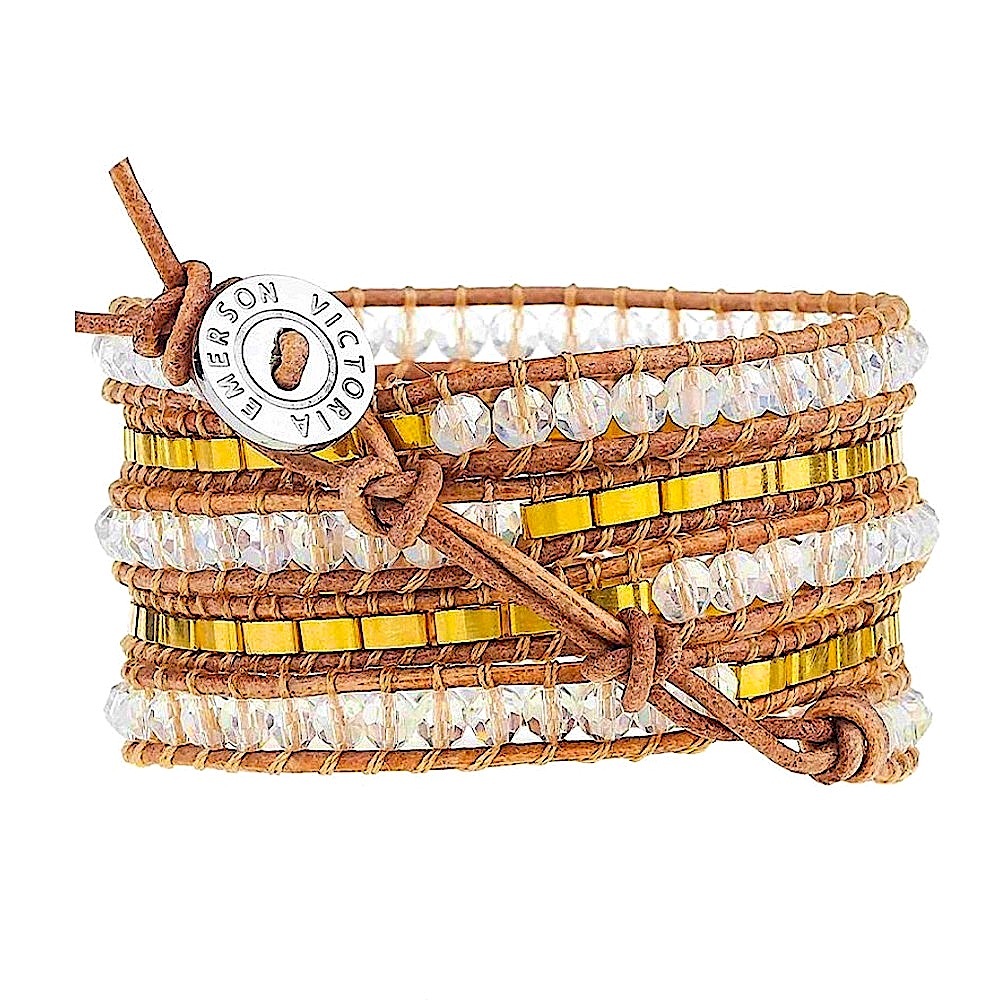 🆕🌿VICTORIA EMERSON: Natural Crystal Wrap Bracelet RETAIL $70